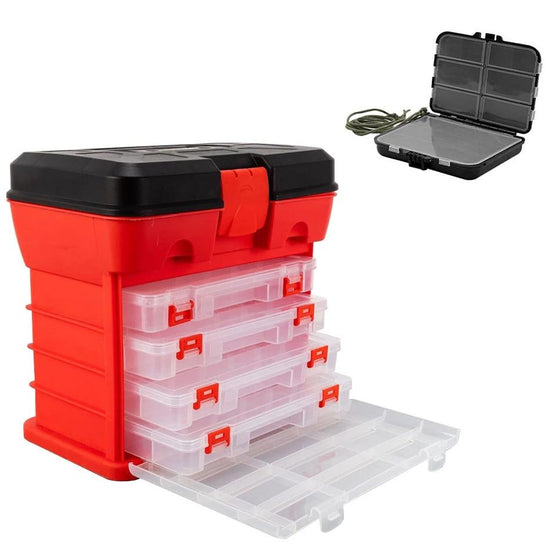 Boîte de pêche, boîte à outils étanche, boîte de rangement Portable d'appâts  de pêche de grande capacité (A) : : Sports et Loisirs